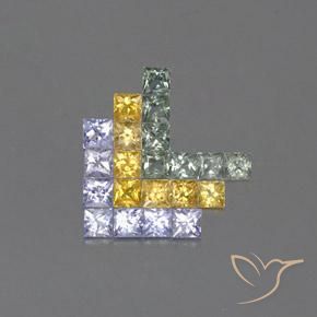 3.08 ct natürliche Mehrfarbig Saphir-Edelsteine, Quadrat, VVS-VS