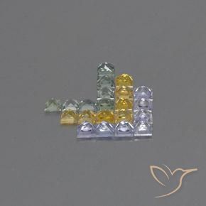 3.08 ct natürliche Mehrfarbig Saphir-Edelsteine, Quadrat, VVS-VS