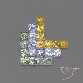 3.14 ct natürliche Mehrfarbig Saphir-Edelsteine, Quadrat, VVS-VS
