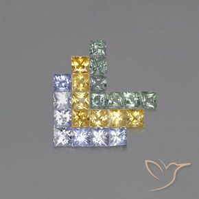 3.12 ct natürliche Mehrfarbig Saphir-Edelsteine, Quadrat, VVS-VS