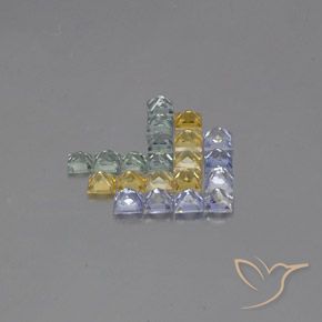 3.12 ct natürliche Mehrfarbig Saphir-Edelsteine, Quadrat, VVS-VS