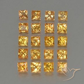 3.04 ct natürliche Orange-Gold Saphir-Edelsteine, Quadrat, VVS-VS