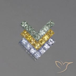 2.78ctw Natürlicher Mehrfarbig Saphir, Quadrat, VVS-VS