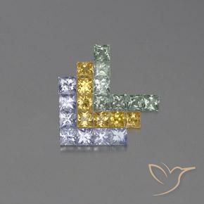 2.78 ct natürliche Mehrfarbig Saphir-Edelsteine, Quadrat, VVS-VS