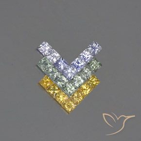 2.84ctw Natürlicher Mehrfarbig Saphir, Quadrat, VVS-VS