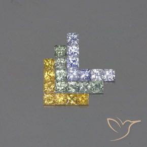 2.84 ct natürliche Mehrfarbig Saphir-Edelsteine, Quadrat, VVS-VS