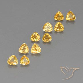 3.73 ct natürliche Mittleres Gold Saphir-Edelsteine, Trillion, VVS-VS