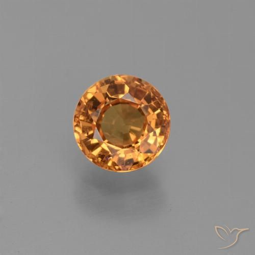 0.73ct Natürlicher Mittelorange Saphir, Runden, VS