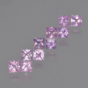 1,36 ct natürliche Rosapurpur Saphir-Edelsteine, Quadrat, VVS-VS
