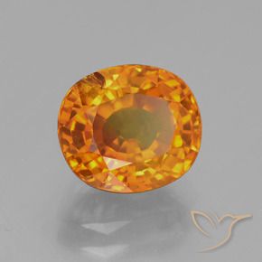 9,17 ctw natürlicher hellorange Saphir, Oval, VS-SI