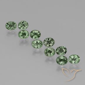 6.27 ct natürliche Mittel-Dunkelgrün Saphir-Edelsteine, Oval, VVS-VS