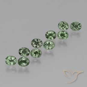 6.27 ct natürliche Mittel-Dunkelgrün Saphir-Edelsteine, Oval, VVS-VS