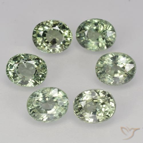 4.06ctw Natürlicher Medium Light Green Saphir, Oval, VVS-VS