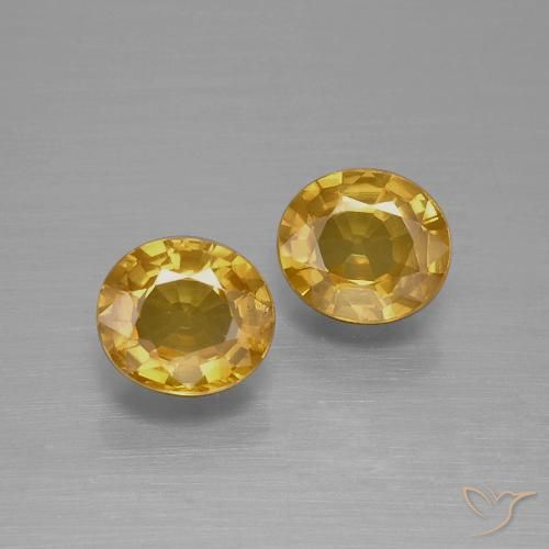 1.52ctw Natürlicher Mittel-Dunkelgold Saphir, Oval, VS