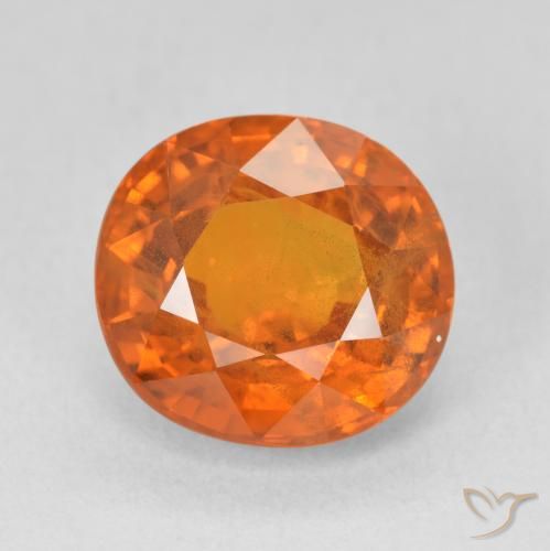 7.50ct Natürlicher tieforange Saphir, Oval, SI