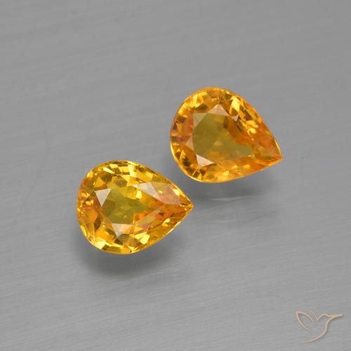 1.30ctw Natürlicher Tiefes Orange-Gold Saphir, Birnenform, VS