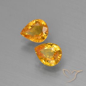 1.30 ct natürliche Tiefes Orange-Gold Saphir-Edelsteine, Birnenform, VS
