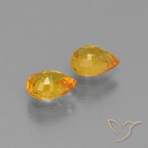1.30 ct natürliche Tiefes Orange-Gold Saphir-Edelsteine, Birnenform, VS