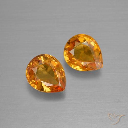 1.40ctw Natürlicher Aprikose Orange Saphir, Birnenform, VS