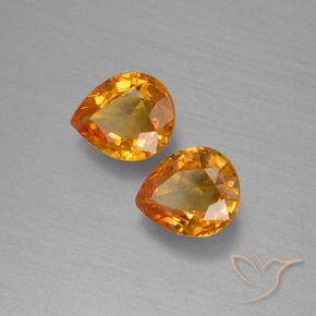 1.40 ct natürliche Aprikose Orange Saphir-Edelsteine, Birnenform, VS
