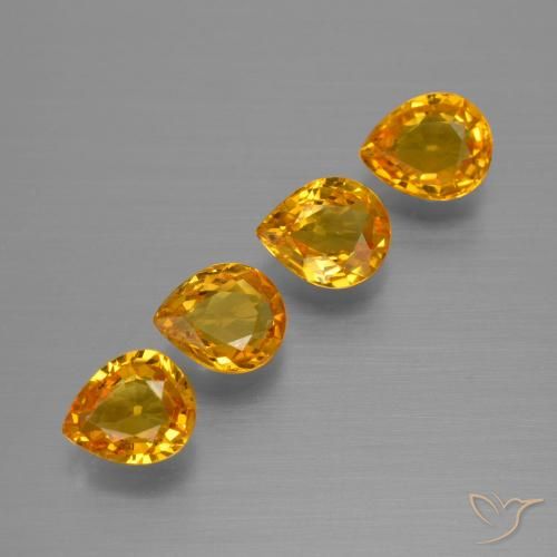 2.56ctw Natürlicher Dunkelorange-Gold Saphir, Birnenform, VVS-VS