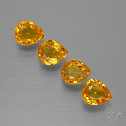 2.56 ct natürliche Dunkelorange-Gold Saphir-Edelsteine, Birnenform, VVS-VS