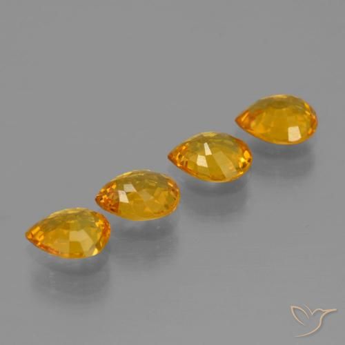 2.56 ct natürliche Dunkelorange-Gold Saphir-Edelsteine, Birnenform, VVS-VS
