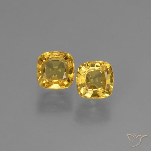 0.97ctw Natürlicher Golden Saphir, Kissen, VVS-VS