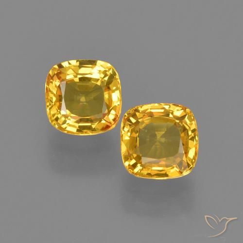 1.05ctw Natürlicher Golden Saphir, Kissen, VVS-VS