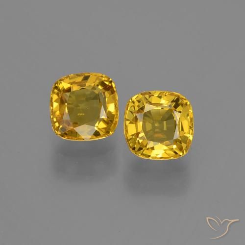 0.92ctw Natürlicher Golden Saphir, Kissen, VVS-VS