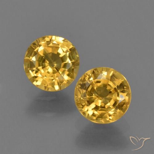 1.17ctw Natürlicher gold-orange Saphir, Runden, VS, Photo A