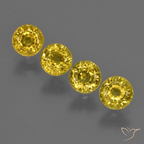 1.97ctw Natürlicher Gelblich Gold Saphir, Runden, VS