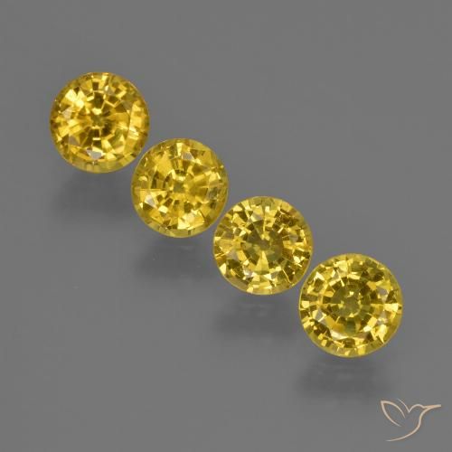 2.34ctw Natürlicher Gelblich Gold Saphir, Runden, VS