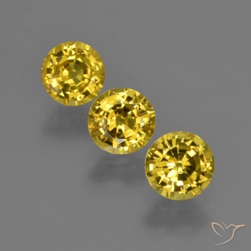 2.26ctw Natürlicher Gelblich Gold Saphir, Runden, VS