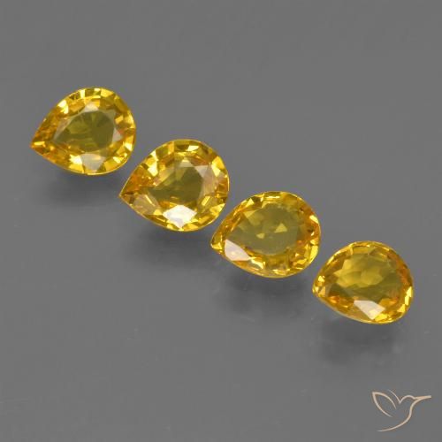 2.42ctw Natürlicher Golden Saphir, Birnenform, VS