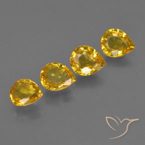 2.42 ct natürliche Golden Saphir-Edelsteine, Birnenform, VS