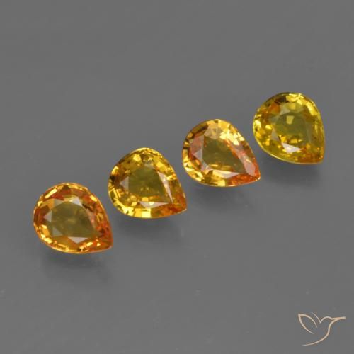 2.26ctw Natürlicher gold-orange Saphir, Birnenform, VS