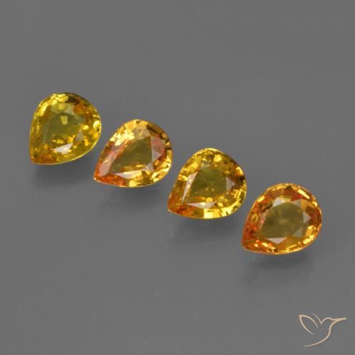 2.26 ct natürliche gold-orange Saphir-Edelsteine, Birnenform, VS