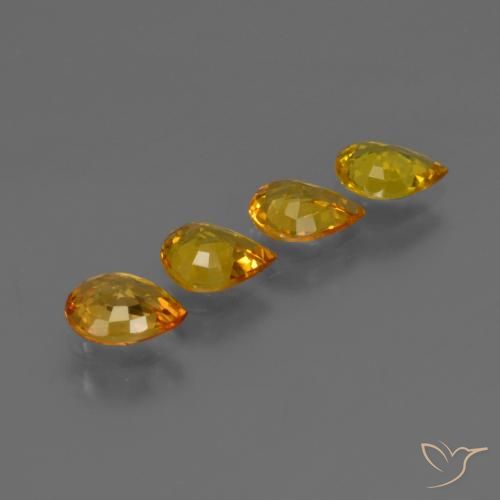 2.26 ct natürliche gold-orange Saphir-Edelsteine, Birnenform, VS