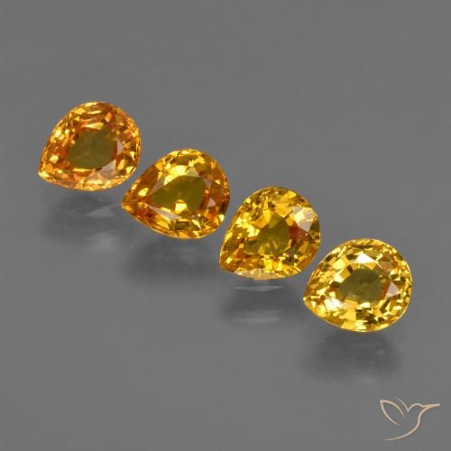 2.70ctw Natürlicher Mittelorange Saphir, Birnenform, VS