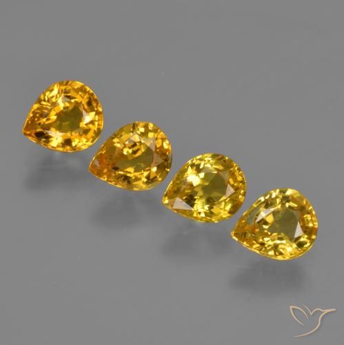 2.78ctw Natürlicher Golden Saphir, Birnenform, VS
