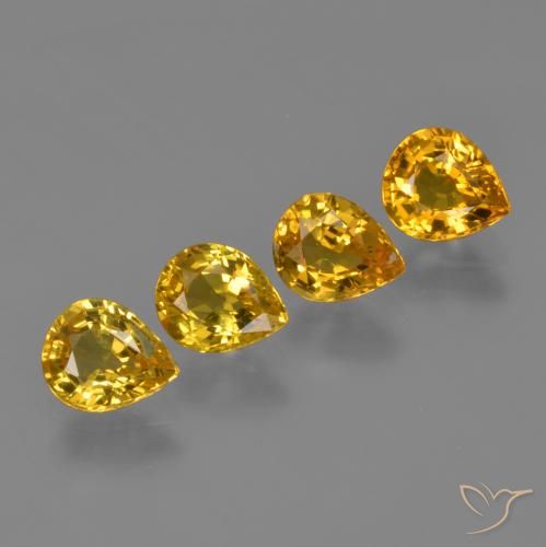 2.78 ct natürliche Golden Saphir-Edelsteine, Birnenform, VS
