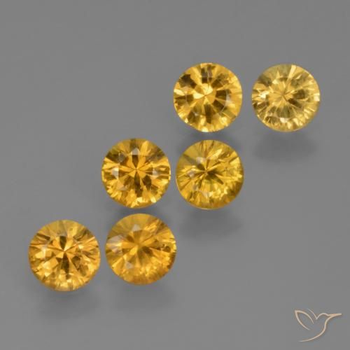 2.27 ct natürliche Tiefes Goldorange Saphir-Edelsteine, Runden, VS