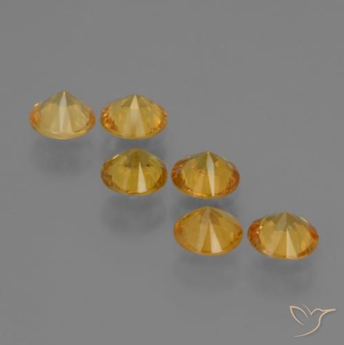 2.27 ct natürliche Tiefes Goldorange Saphir-Edelsteine, Runden, VS