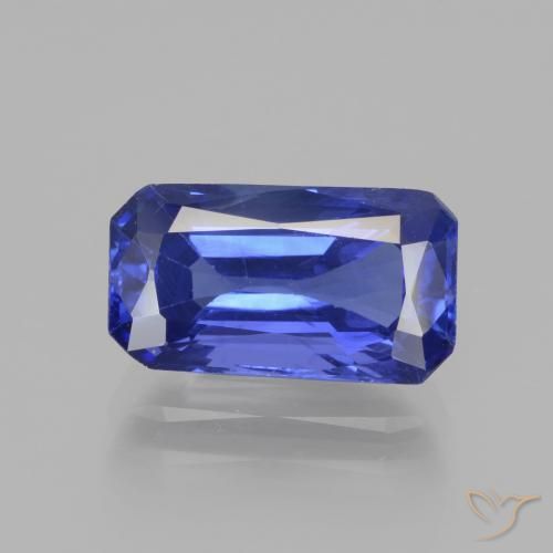 3.76ct Natürlicher tiefviolett-blau Saphir, Smaragdschliff, VS