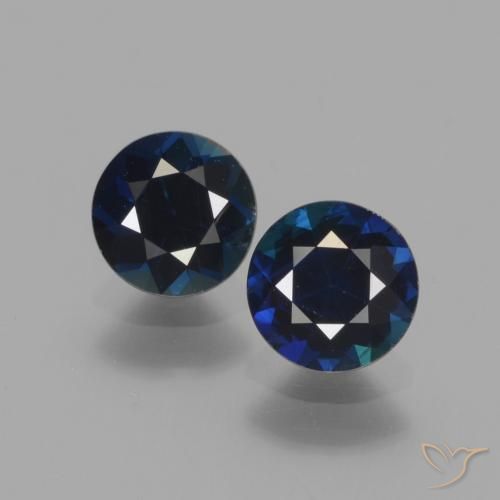 1.62ctw Natürlicher Mitternachtsblau Saphir, Runden, VS