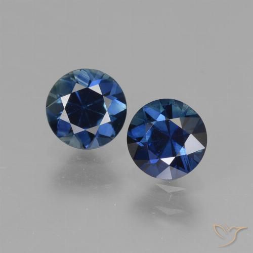1.30 ct natürliche Mitternachtsblau Saphir-Edelsteine, Rund Schliff, VVS