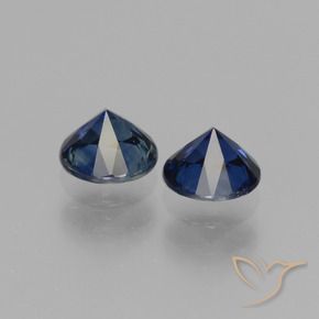 1.30 ct natürliche Mitternachtsblau Saphir-Edelsteine, Rund Schliff, VVS