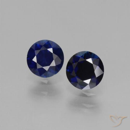 0.96ctw Natürlicher Navy blau Saphir, Runden, VS