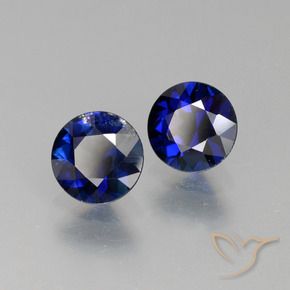 1.31 ct natürliche dunkelblau Saphir-Edelsteine, Runden, VS-SI